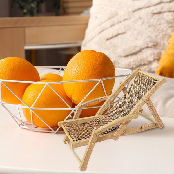 Mini Sedia da Spiaggia in Legno - Poltrona Lounge Decorativa per Case delle Bambole