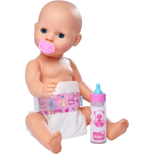 Simba New Born Baby First Nursing Set per Bambole 38-43 cm con Biberon, Pannolino e Succhietto