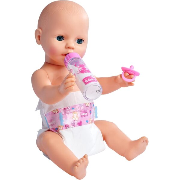 Simba New Born Baby First Nursing Set per Bambole 38-43 cm con Biberon, Pannolino e Succhietto