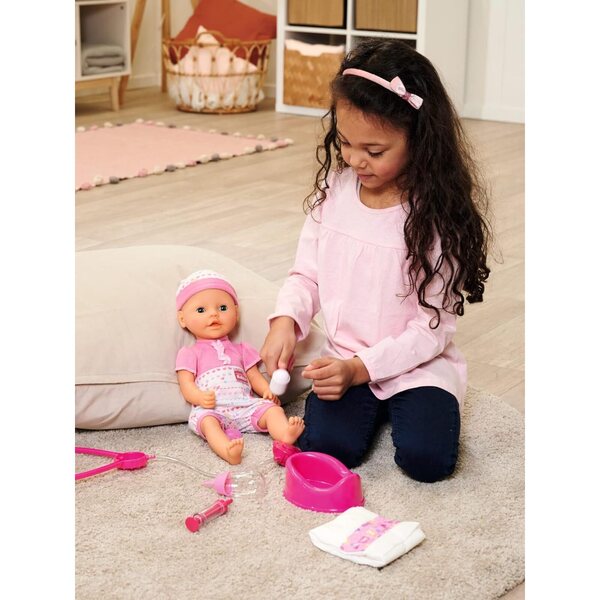 Simba New Born Baby First Nursing Set per Bambole 38-43 cm con Biberon, Pannolino e Succhietto