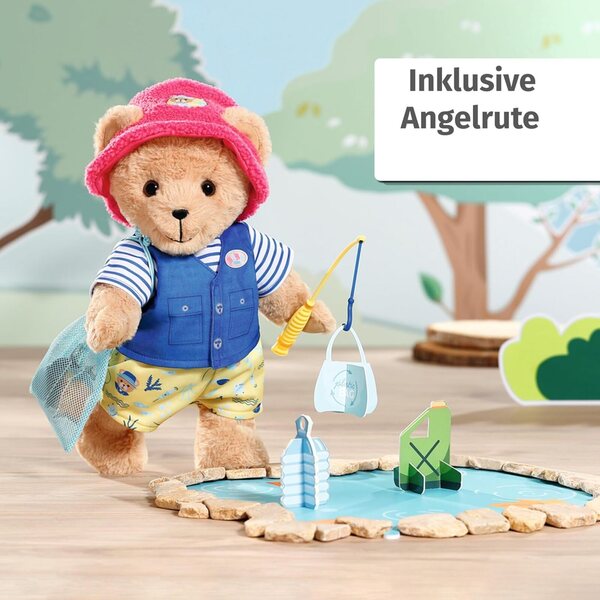 BABY born Bär Angler-Outfit per Bambole 43 cm con Accessori per Gioco Ecologico