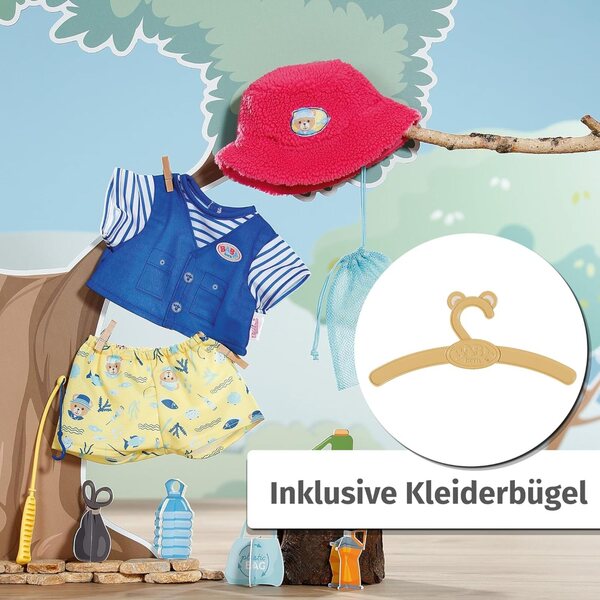BABY born Bär Angler-Outfit per Bambole 43 cm con Accessori per Gioco Ecologico
