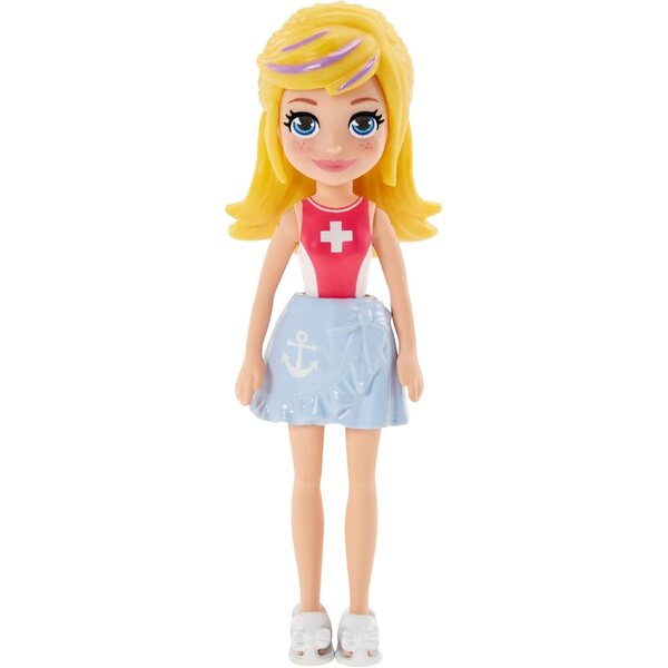 Polly Pocket Figur 7 cm mit trendigem Outfit, verschiedene Charaktere für Kinder