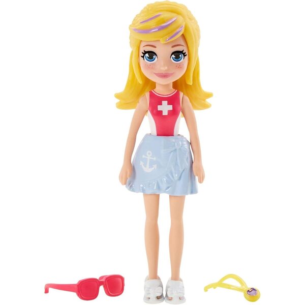 Polly Pocket figura 7 cm con outfit alla moda, personaggi assortiti per bambini
