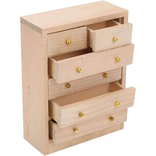 Armadietto in Miniatura in Legno per Casa delle Bambole Scala 1:12, Design Elegante