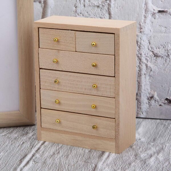 Armadietto in Miniatura in Legno per Casa delle Bambole Scala 1:12, Design Elegante