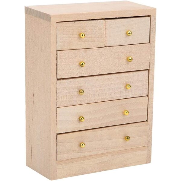 Armadietto in Miniatura in Legno per Casa delle Bambole Scala 1:12, Design Elegante