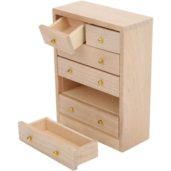 Armadietto in Miniatura in Legno per Casa delle Bambole Scala 1:12, Design Elegante