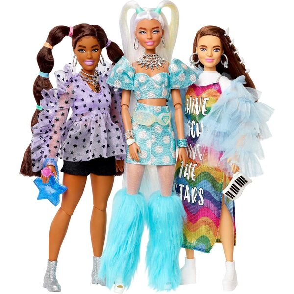 Barbie Extra-Set con 5 bambole, 70 accessori moda e 5 animali, per bambini dai 3 anni