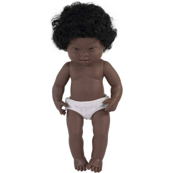 Afrikanische Puppe mit Down-Syndrom 38 cm – Miniland, realistisch und duftend