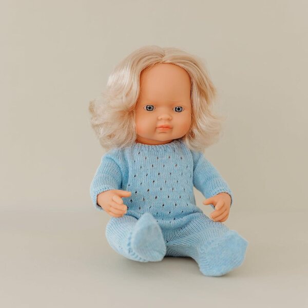Miniland Babypuppe europea morbida 38 cm con profumo vaniglia, anatomica e flessibile
