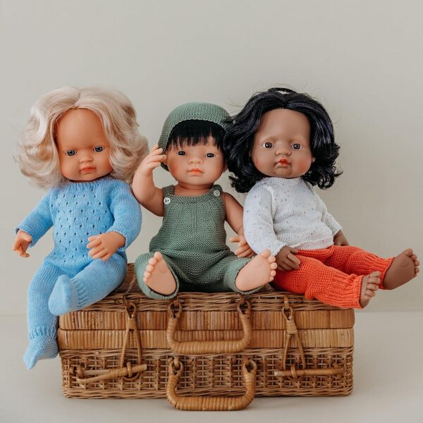 Miniland Babypuppe europea morbida 38 cm con profumo vaniglia, anatomica e flessibile