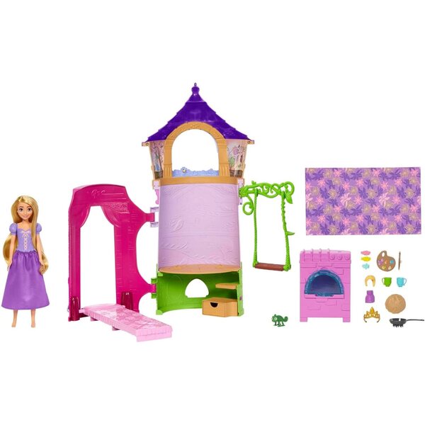 Disney-Prinzessin Rapunzel bewegliches Poupée mit Ensemble-Tour und 15 Accessoires – für Kinder ab 3 Jahren