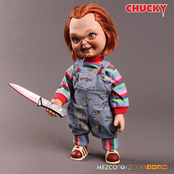 Chucky 37 cm Good Guy Puppe mit Geräuschen Original Child's Play von Mezco