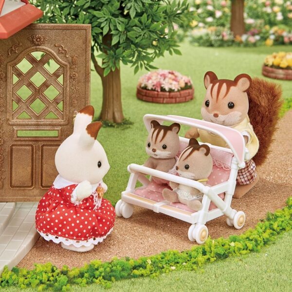 Sylvanian Families 4533 Zwillingskinderwagen für Puppen – Puppenhauszubehör