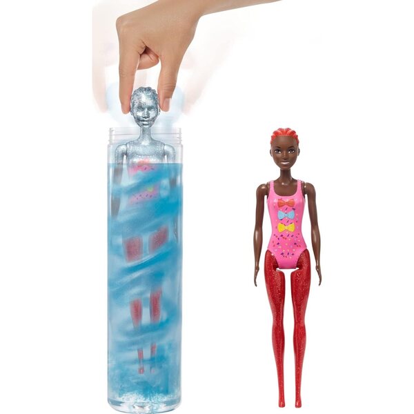 Barbie Color Reveal Glitzerblau mit 25 Überraschungen – Poupée mit Accessoires und Haarveränderungen