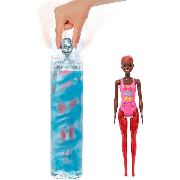 Barbie Color Reveal Glitzerblau mit 25 Überraschungen – Poupée mit Accessoires und Haarveränderungen