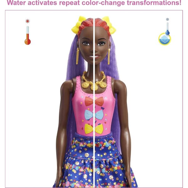 Barbie Color Reveal Glitzerblau mit 25 Überraschungen – Poupée mit Accessoires und Haarveränderungen