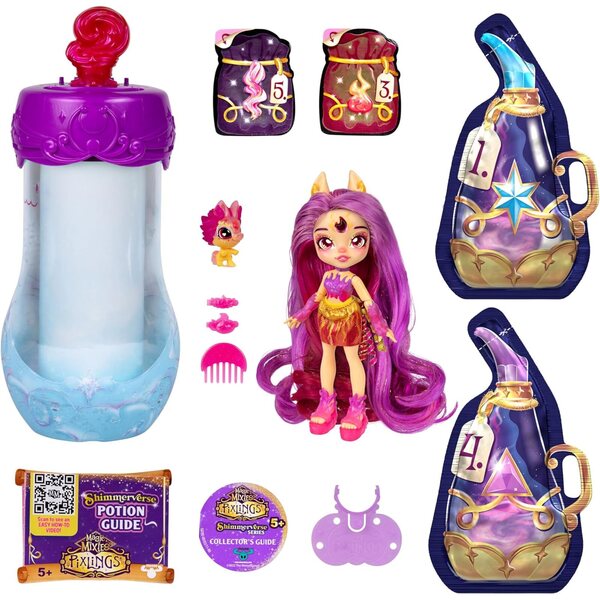 Magic Mixies Pixlings Deluxe Pippa The Firehorse con Pigling e Mini Mixie Flare