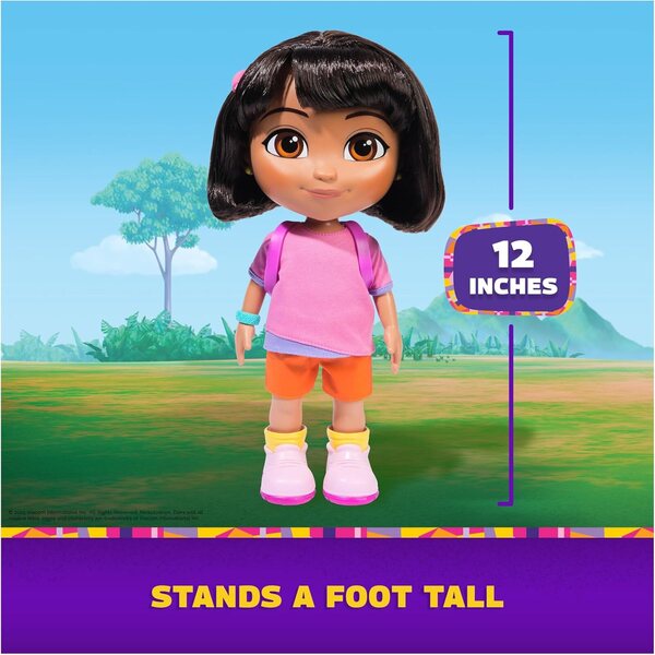 Dora Pupa Interattiva 30 cm con Suoni, 2 Lingue e Accessori per Bambini