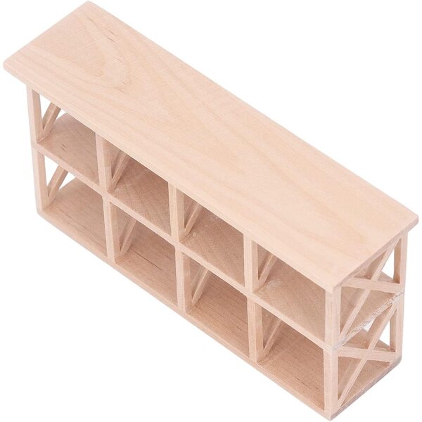 Scaffale in legno di betulla per casa delle bambole in scala 1:12, mini libreria decorativa