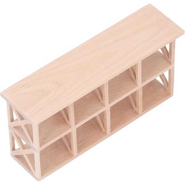 Scaffale in legno di betulla per casa delle bambole in scala 1:12, mini libreria decorativa