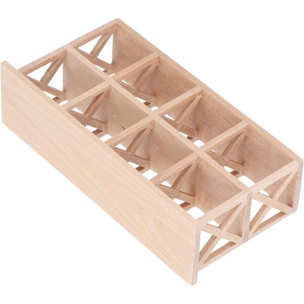 Scaffale in legno di betulla per casa delle bambole in scala 1:12, mini libreria decorativa