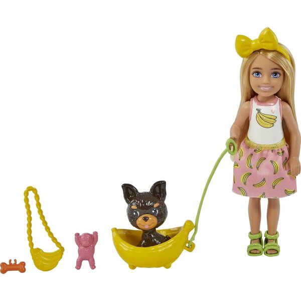 Barbie Chelsea mit Tier | Freundschaftsset mit Welpe, Kätzchen oder Kaninchen