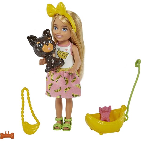 Barbie Chelsea mit Tier | Freundschaftsset mit Welpe, Kätzchen oder Kaninchen