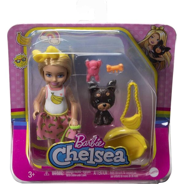 Barbie Chelsea mit Tier | Freundschaftsset mit Welpe, Kätzchen oder Kaninchen