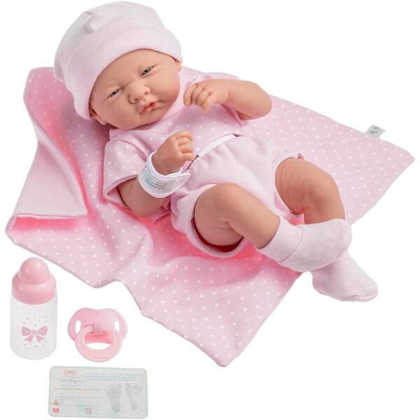 JC Toys Die neugeborene Puppe 38 cm mit Strickkleidung und komplettem Zubehör