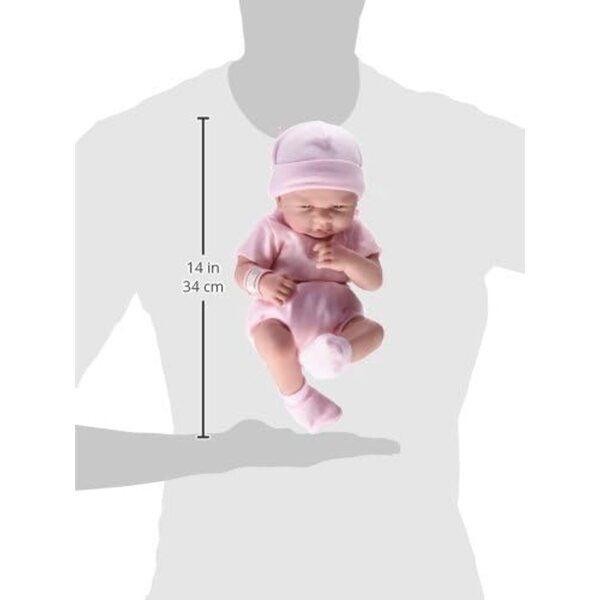 JC Toys Die neugeborene Puppe 38 cm mit Strickkleidung und komplettem Zubehör