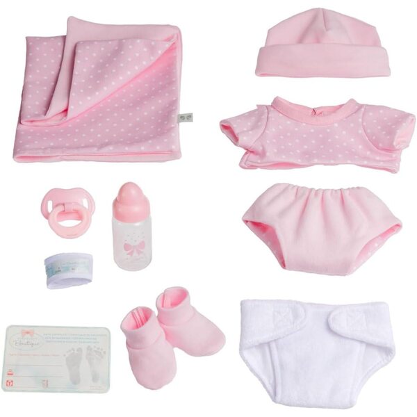 JC Toys Die neugeborene Puppe 38 cm mit Strickkleidung und komplettem Zubehör