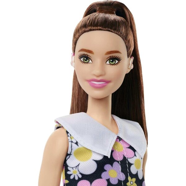 Barbie Fashionistas mit Hörgerät und Blumenkleid für Kinder ab 3 Jahren