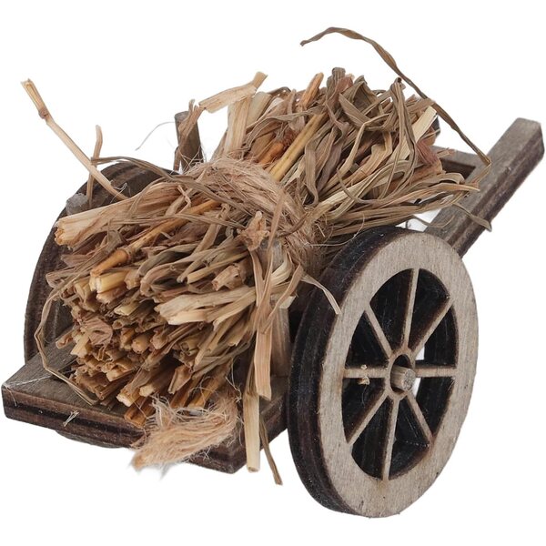 Carrello in Legno per Legna da Ardere Miniatura 1:12 per Casa delle Bambole Zhangpu