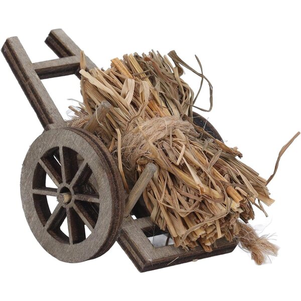 Carrello in Legno per Legna da Ardere Miniatura 1:12 per Casa delle Bambole Zhangpu