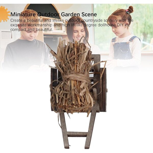 Carrello in Legno per Legna da Ardere Miniatura 1:12 per Casa delle Bambole Zhangpu