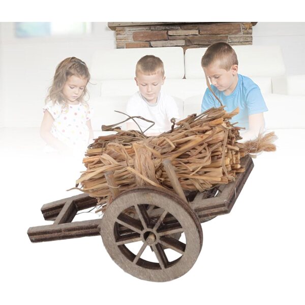 Carrello in Legno per Legna da Ardere Miniatura 1:12 per Casa delle Bambole Zhangpu
