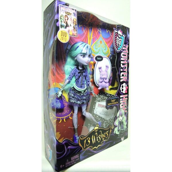 Monster High Twyla Doll figlia del Boogey Man con accessori e manto nero-viola