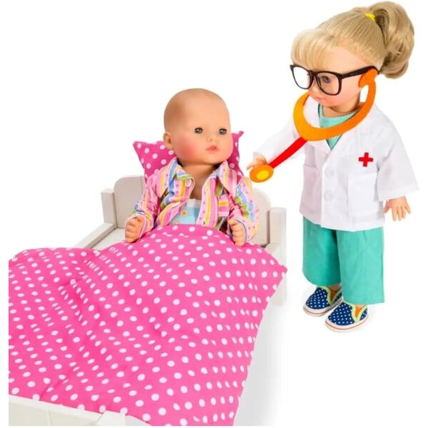 Medizinisches Bekleidungsset für Heless 28-35 cm Puppen mit Kittel und Stethoskop
