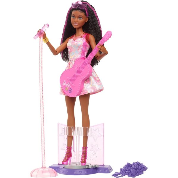 Barbie Popstar zum 65-jährigen Jubiläum mit Zubehör – Mikrofon, Gitarre und rosa Schuhen
