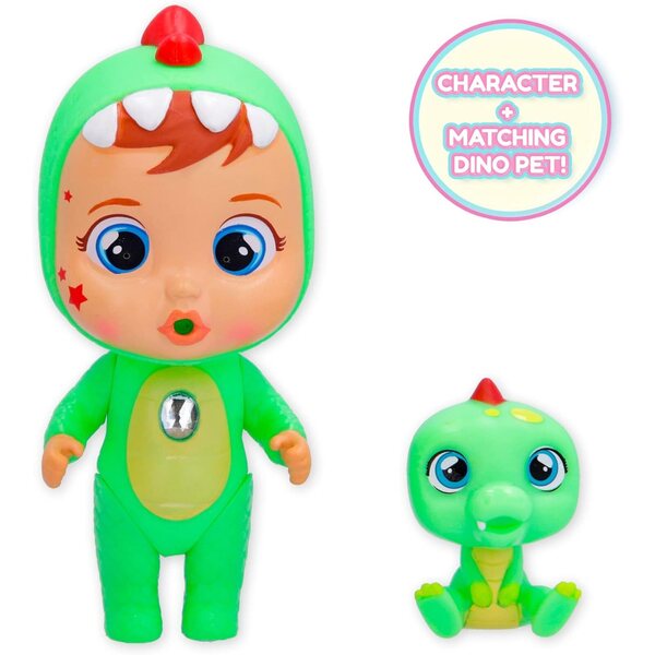Cry Babies Magic Tears 904163 Mehrfarbige Dinosaurierpuppe mit Zubehör und Überraschung