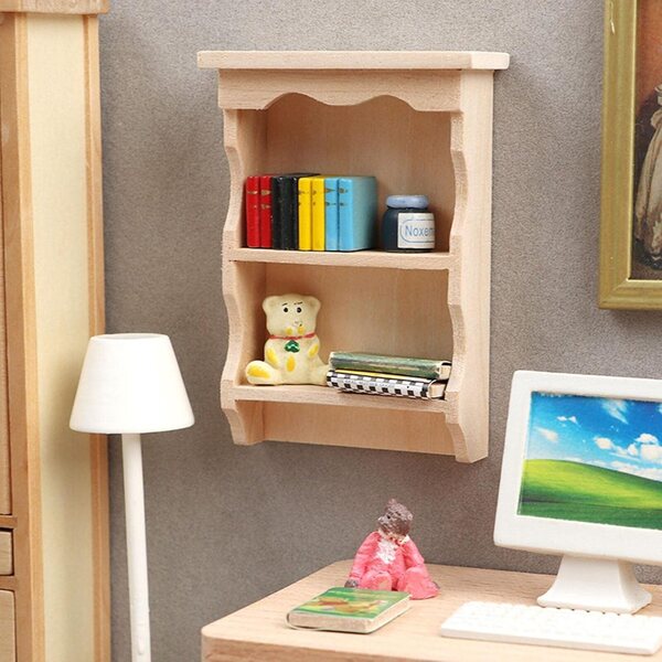 1:12 Puppenhaus-Miniatur-Bücherregal aus Holz – realistische und langlebige Dekoration
