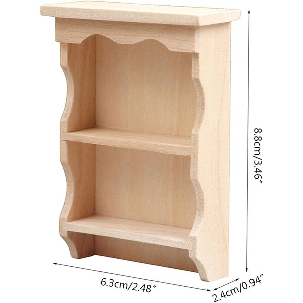 1:12 Puppenhaus-Miniatur-Bücherregal aus Holz – realistische und langlebige Dekoration