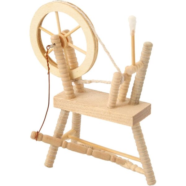 1/12 hölzernes Spinnradmodell für Puppenhäuser, Vintage-Dekoration