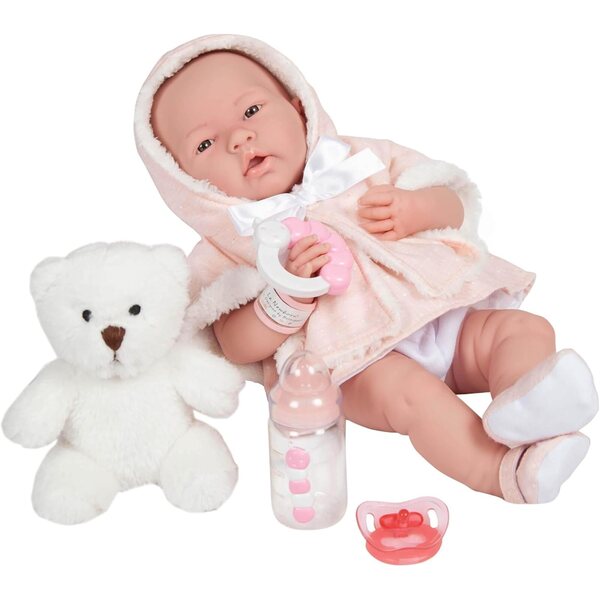 JC Toys Die detaillierte Neugeborenenpuppe 38 cm mit komplettem Zubehör für Neugeborene