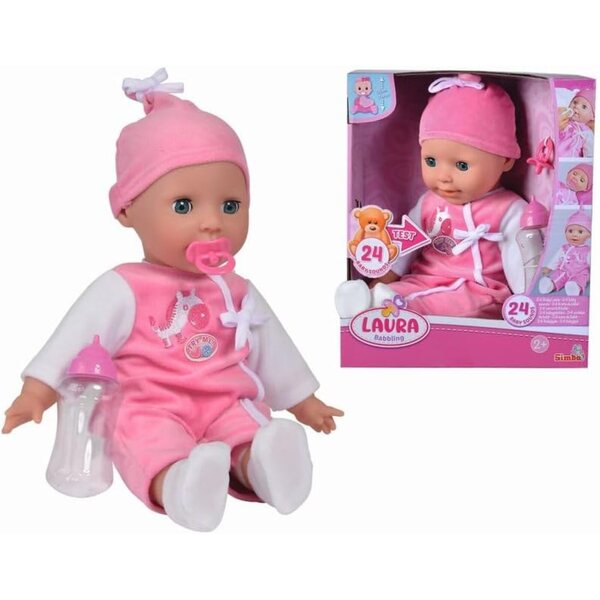 Simba Laura Puppe Babysprache 38 см с 24 Babylaute и включени аксесоари