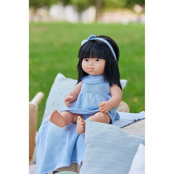 Bambole Miniland ragazze con sindrome di Down 38 cm, sembianze di bambini asiatici, vinile