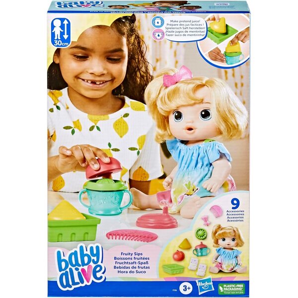 Baby Alive Fruity SIPS Apple BLDH – Interaktive Puppe mit Apfelsaft