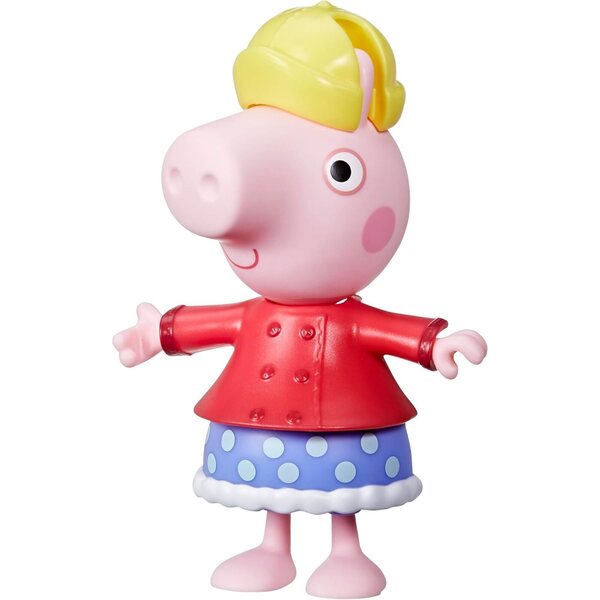 Peppa Pig divertimento nel vestirsi Figur 15 cm con 6 Accessori per Giorni di Pioggia e Neve